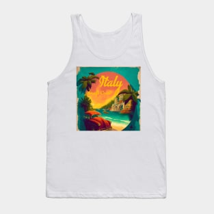 Amalfi Coast Italy Vintage Travel Art Poster Tank Top